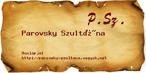 Parovsky Szultána névjegykártya